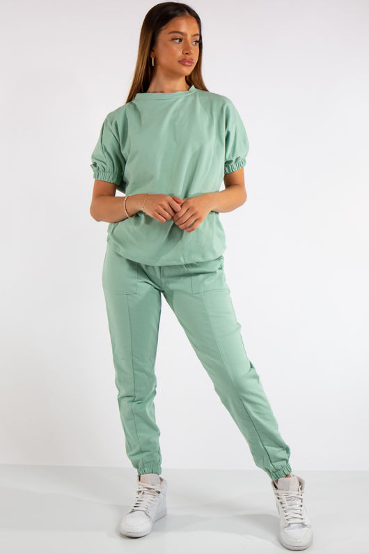 Kai Mint Green Short Sleeve Tracksuit Set