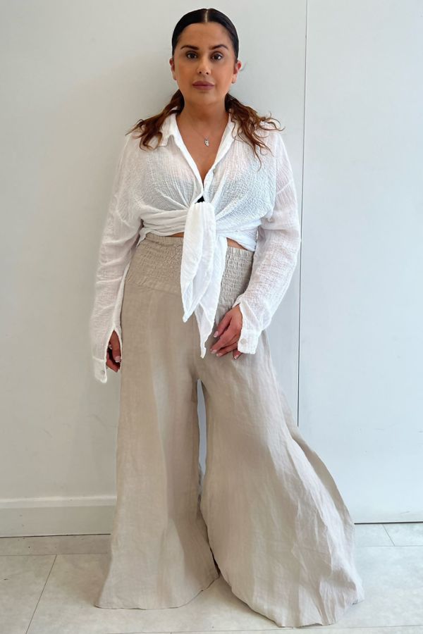 Maya Stone Linen Trousers