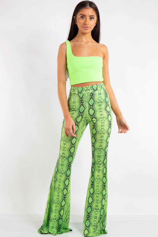 neon flare trousers