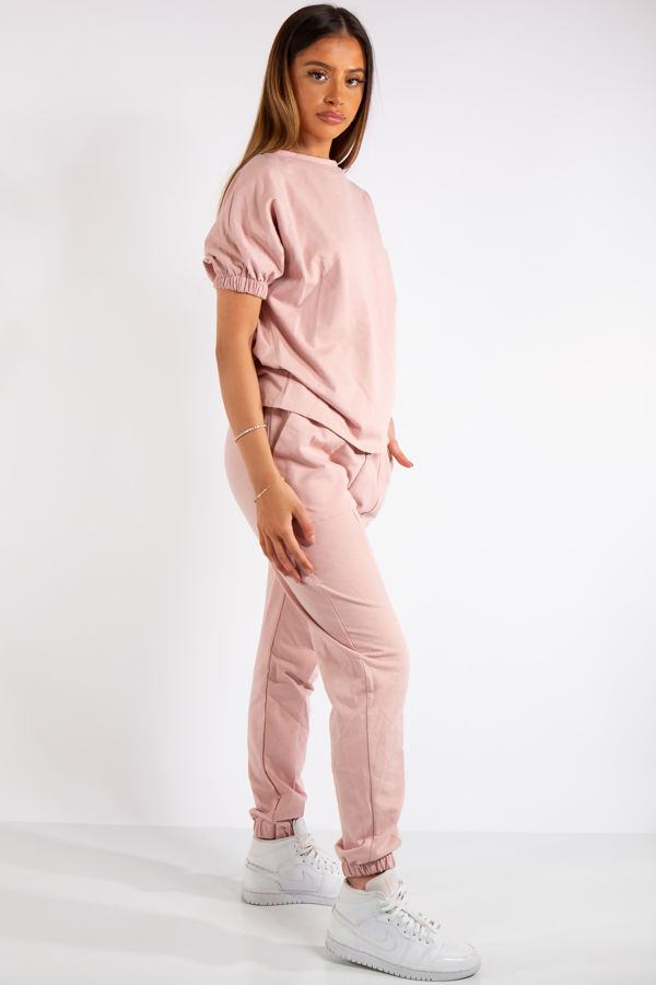 Kai Pink Short Sleeve Tracksuit Set