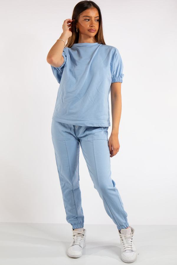 Kai Baby Blue Short Sleeve Tracksuit Set