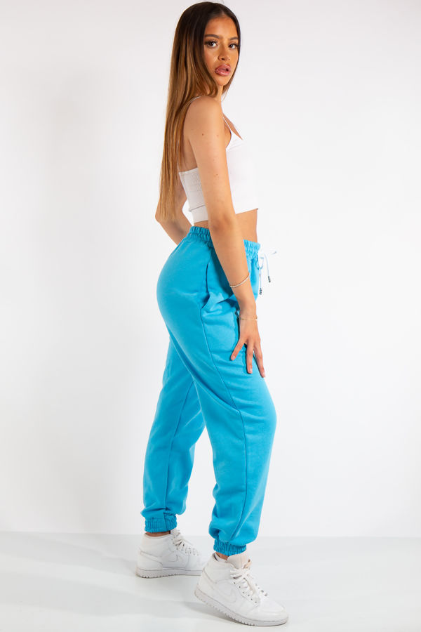 Tenley Electric Blue Plain Jogger Pants