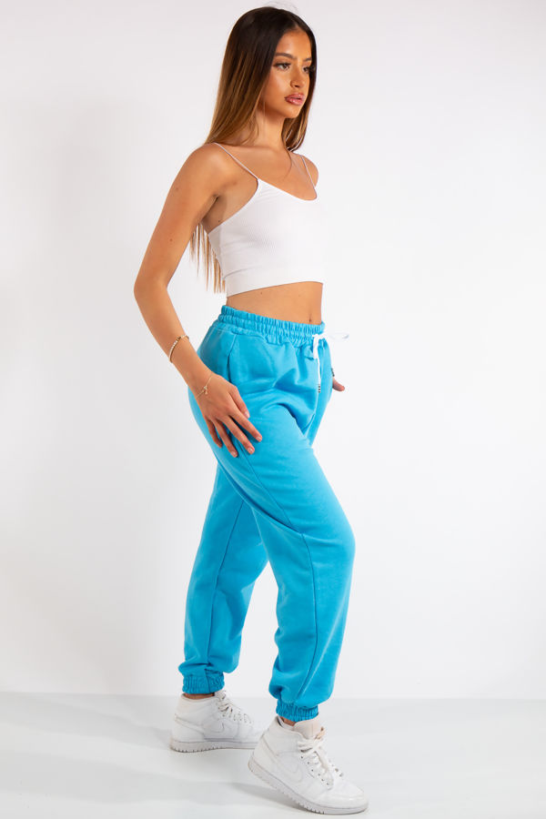 Tenley Electric Blue Plain Jogger Pants