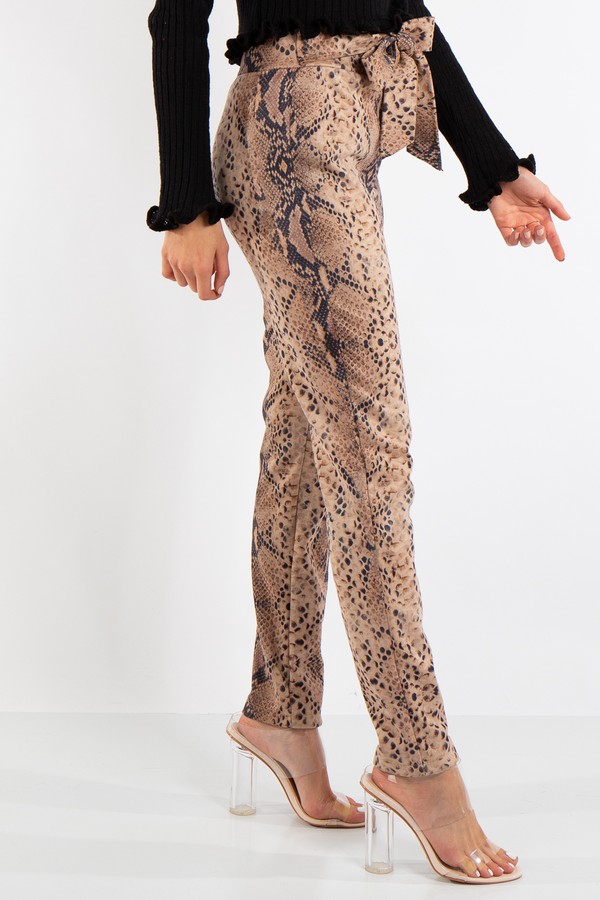 snake print trouser suit
