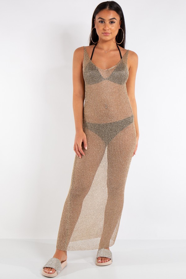 fishnet maxi dress