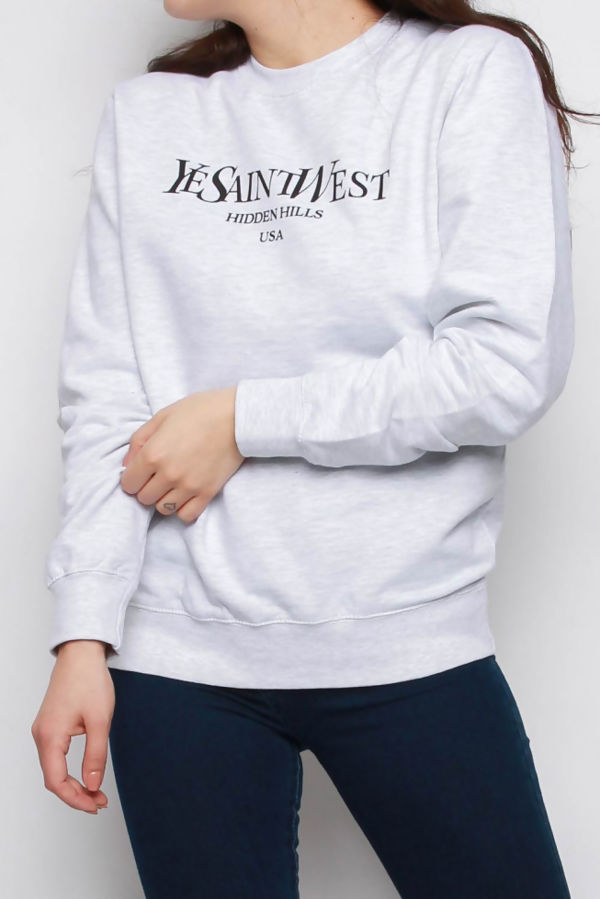 Saint West Slogan Oversized Sweatshirt