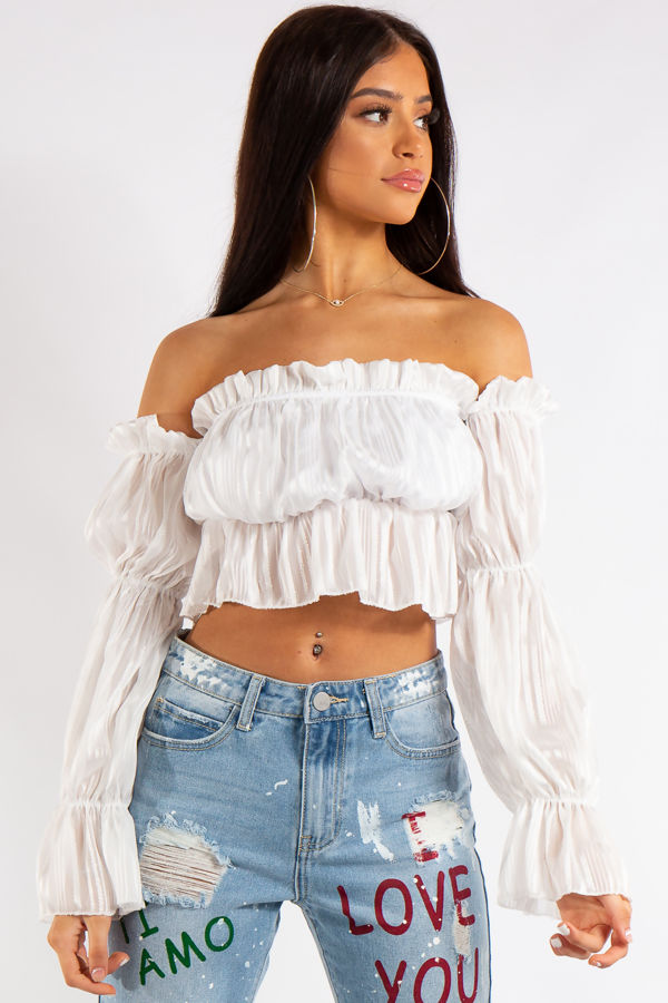 Laurel White Bandeau Chiffon Strip 
