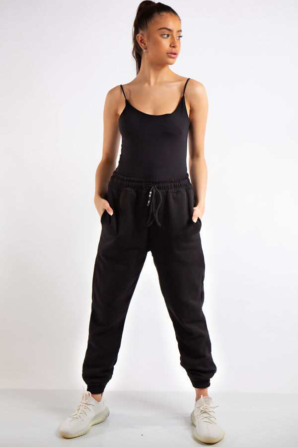 Tenley Black plain Jogger Pants